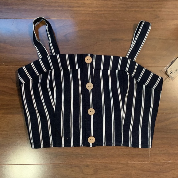 Linen Button Front Pinafore Top - Picture 1 of 5